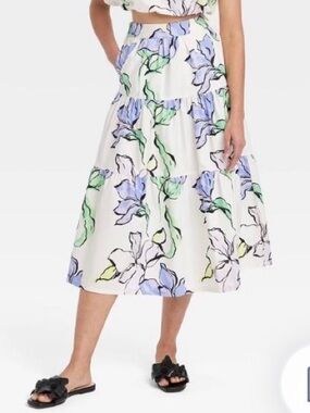 NWT A New Day Floral Midi Skirt